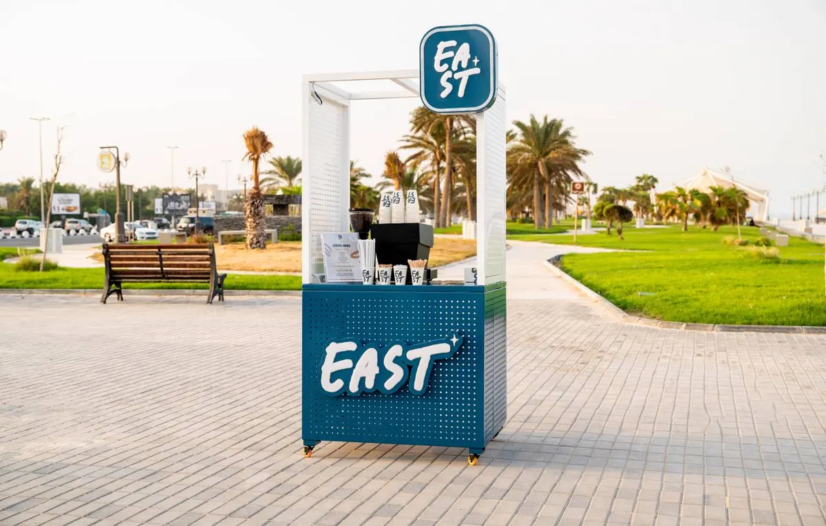 EAST coffee catering cart set up outdoors