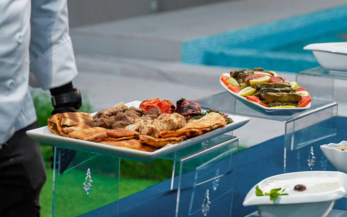 Feryal grill platters served at a catering station