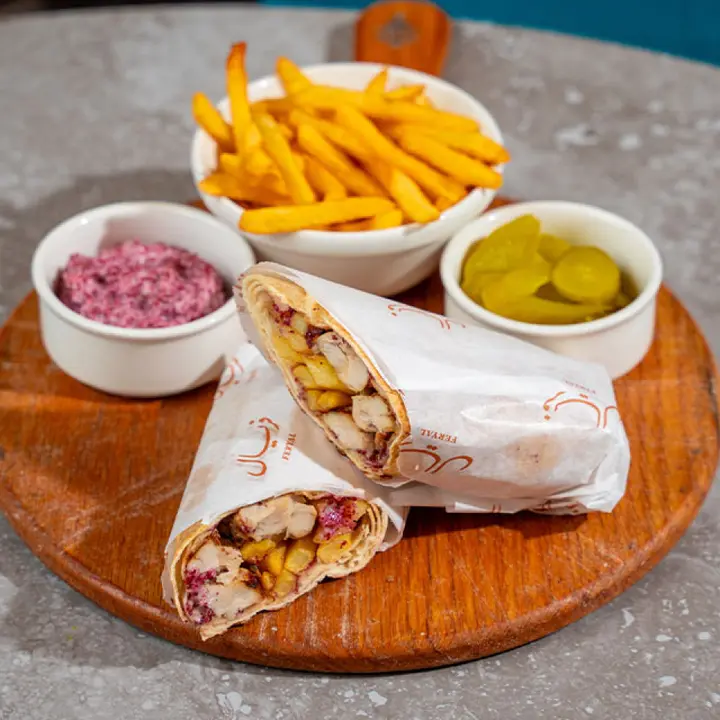 Taouk Wrap with Fries