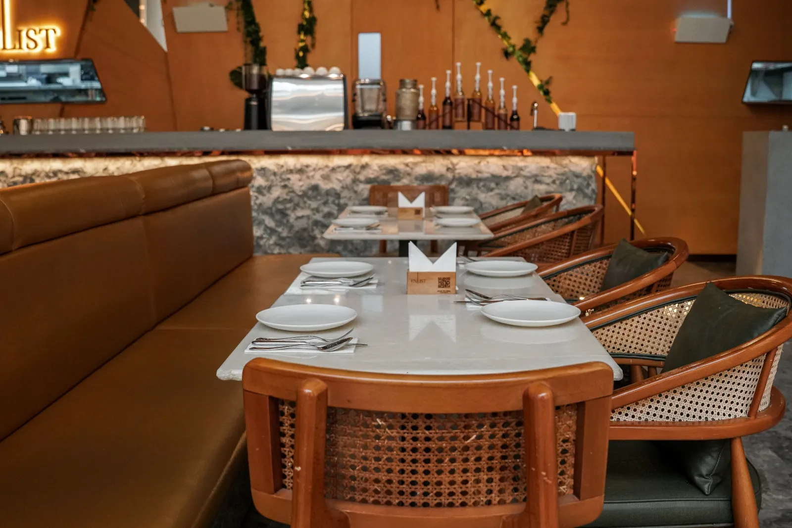 A booth table at Enlist