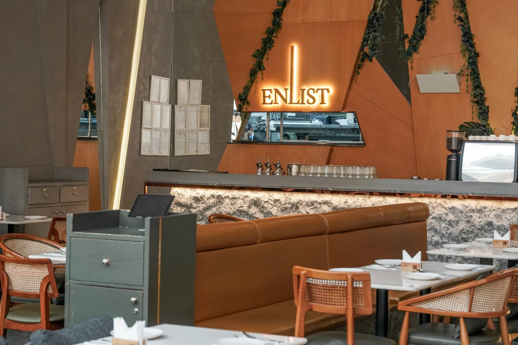 The Enlist dining room
